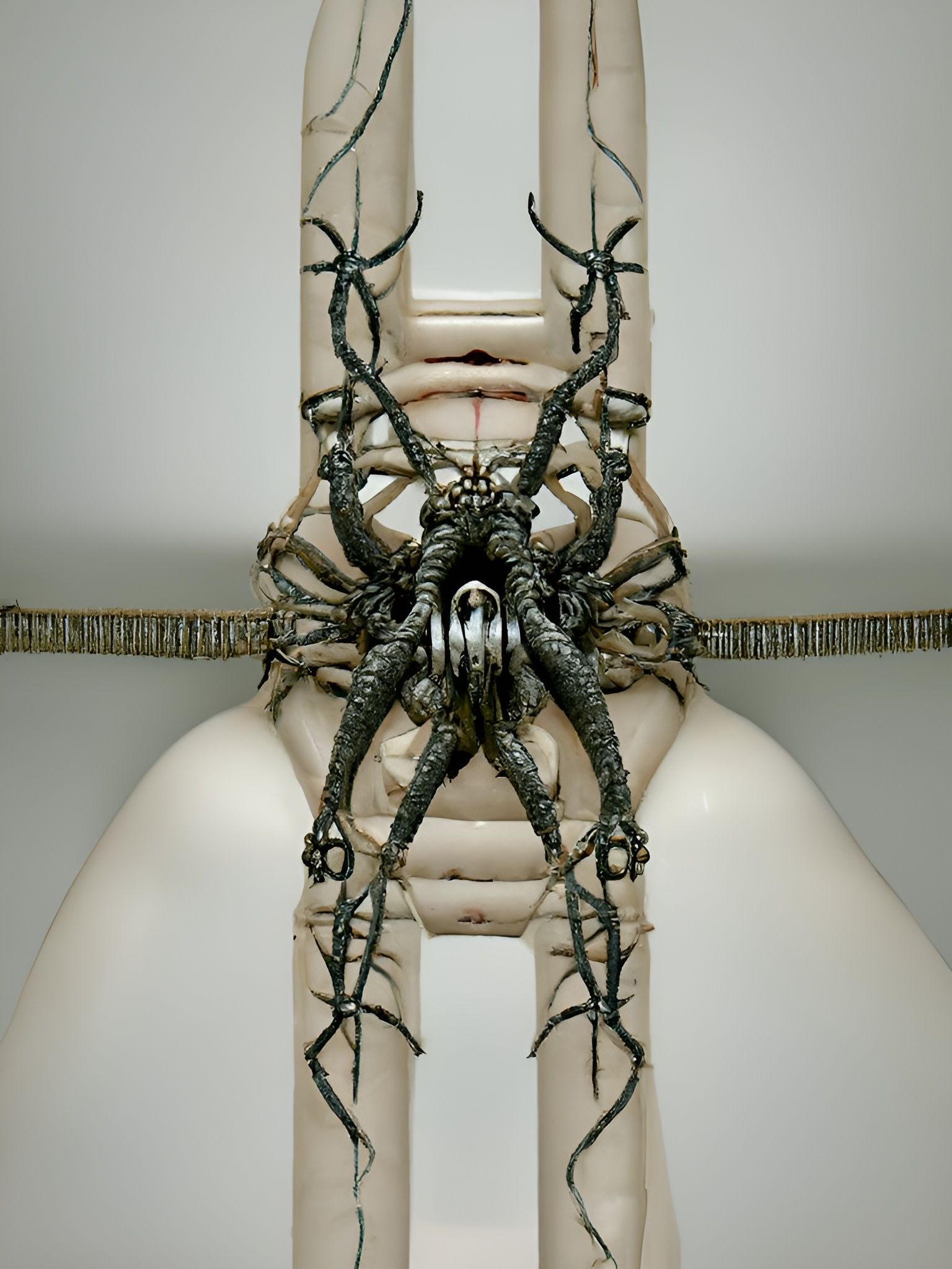 Disturbing Flesh Spider: Gothic Body Horror Art