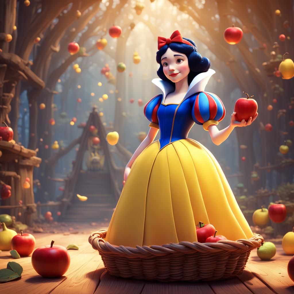 Snow White: Pixar-Style 3D Digital Art