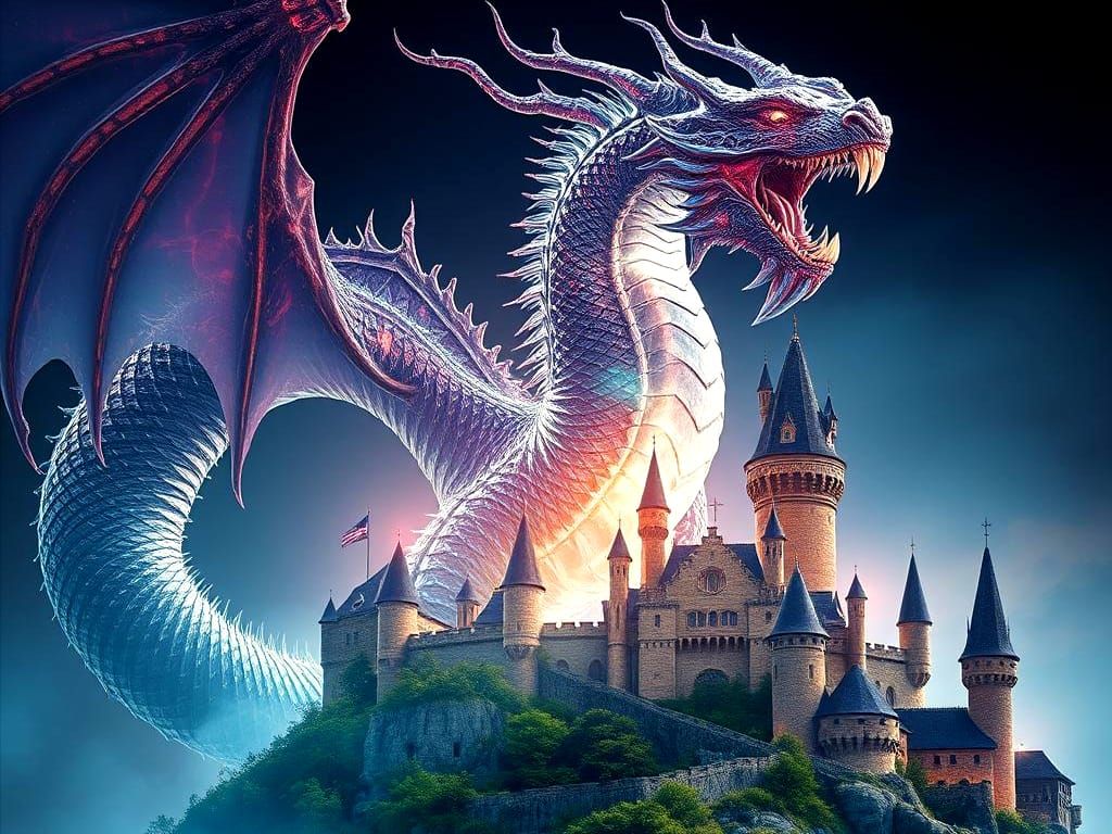 Hydra over a Medieval Castle