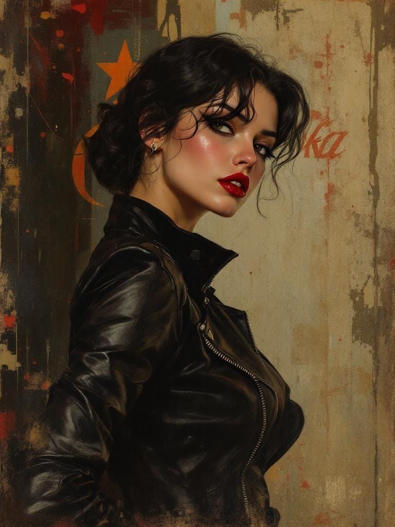 Pin-Up Woman in Baroque-Meets-Retro Style