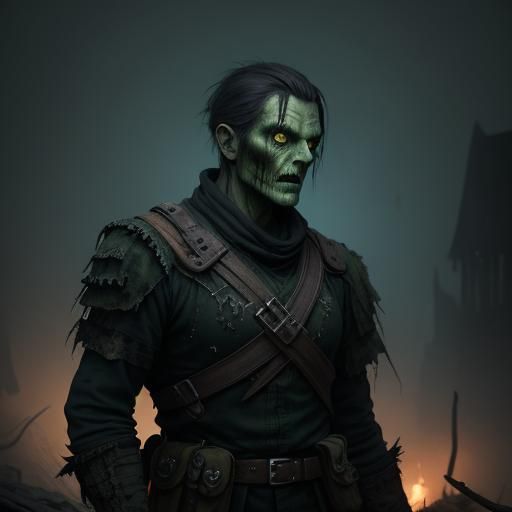Zombie Soldier Concept Art in Dark Fantasy Style