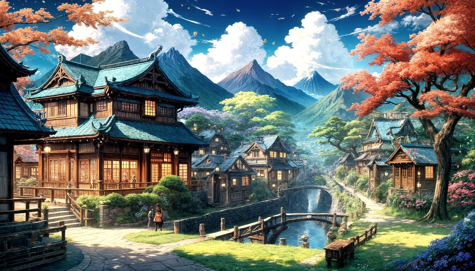 Anime Kitsu Kinkade Style Art