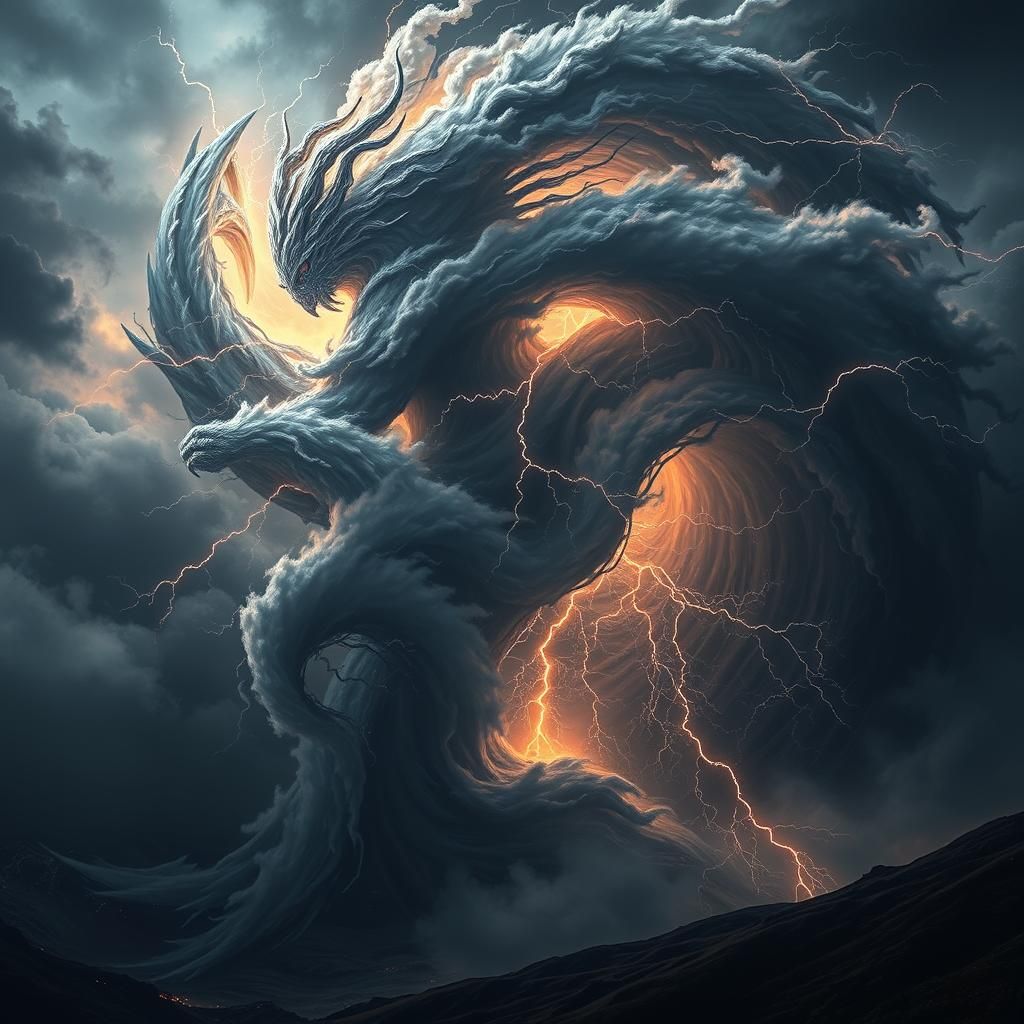 Epic Wind God Storm Entity in Cinematic Landscape