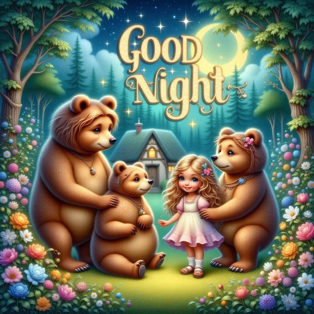 Goldilocks and Three Bears Fairytale Scene