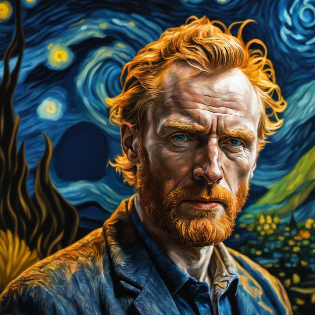 Van Gogh Style Hyperrealistic Portrait in 8K