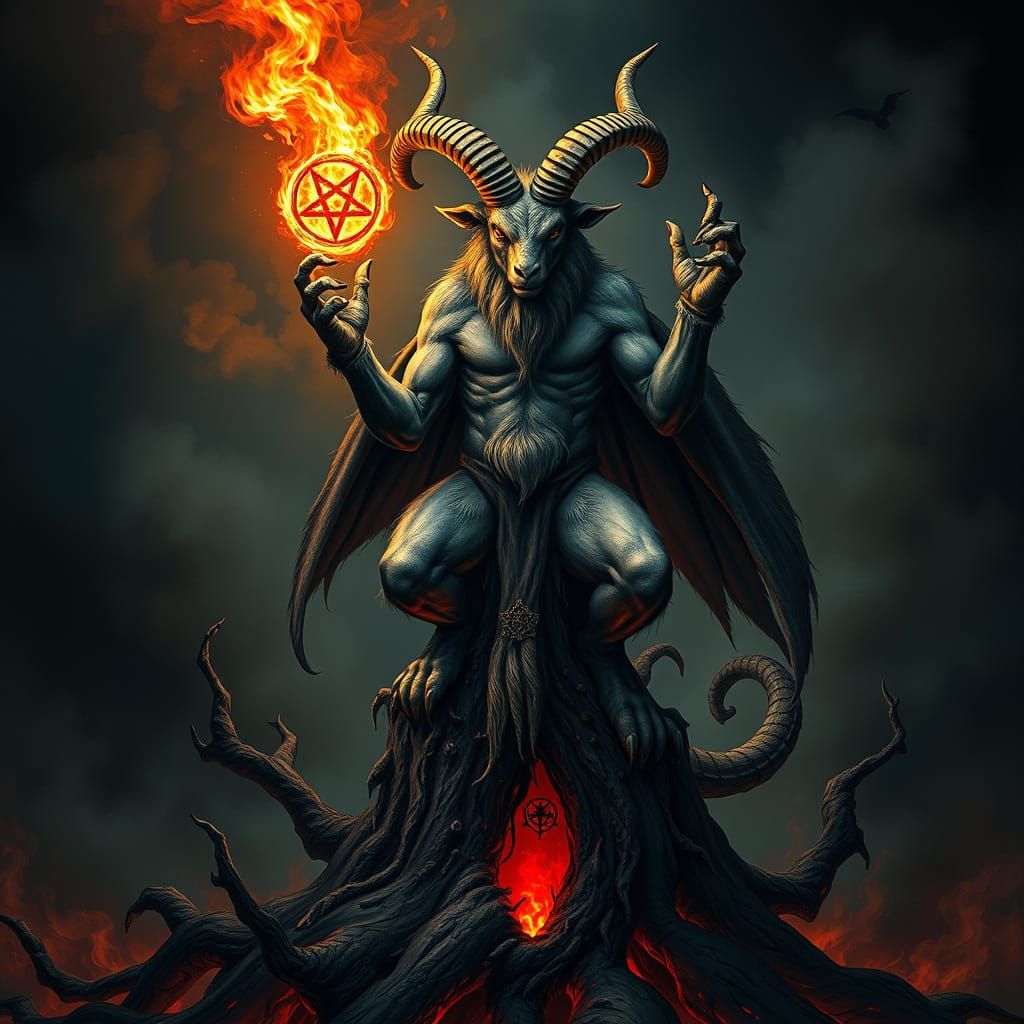 King of Hell Goat-Man Hybrid in Fiery Hellmouth