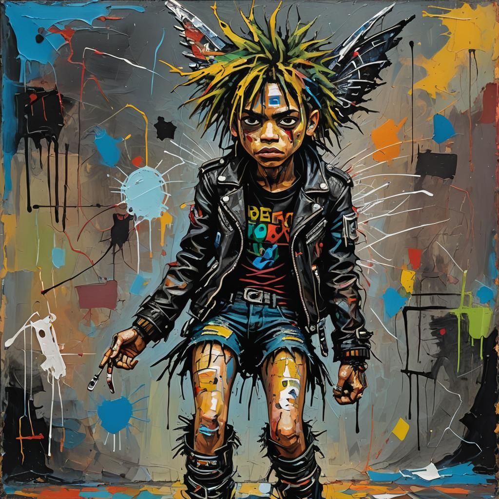 Punk Rock Fairy in Neo-Expressionist Impasto