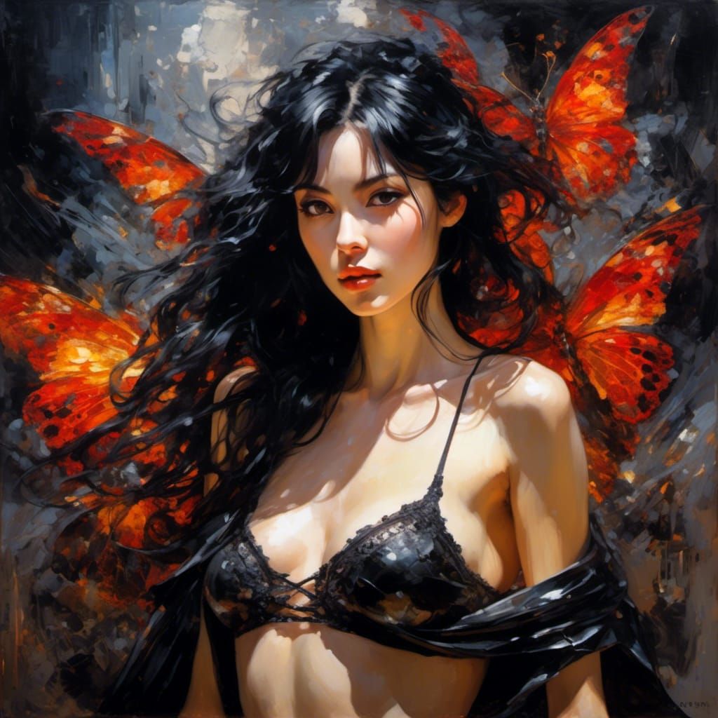 Gothic Oil Painting of a Pretty Spanish Woman