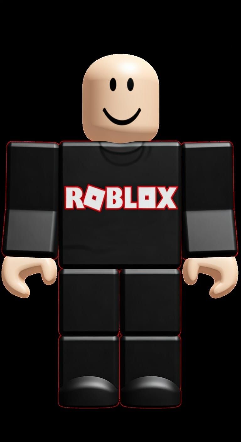 Bald Roblox Avatar with White Logo