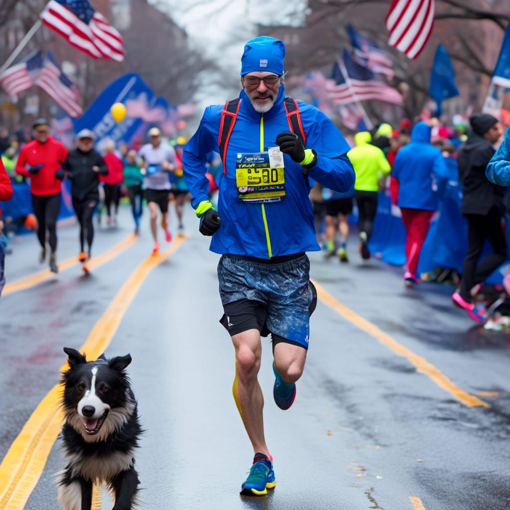 Sub-Zero Runs the Boston Marathon: Hyperreal Photo