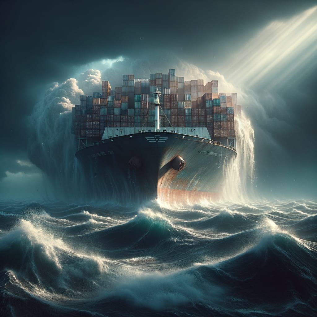 Stormy Seas: Shipping Container Ship Film Still
