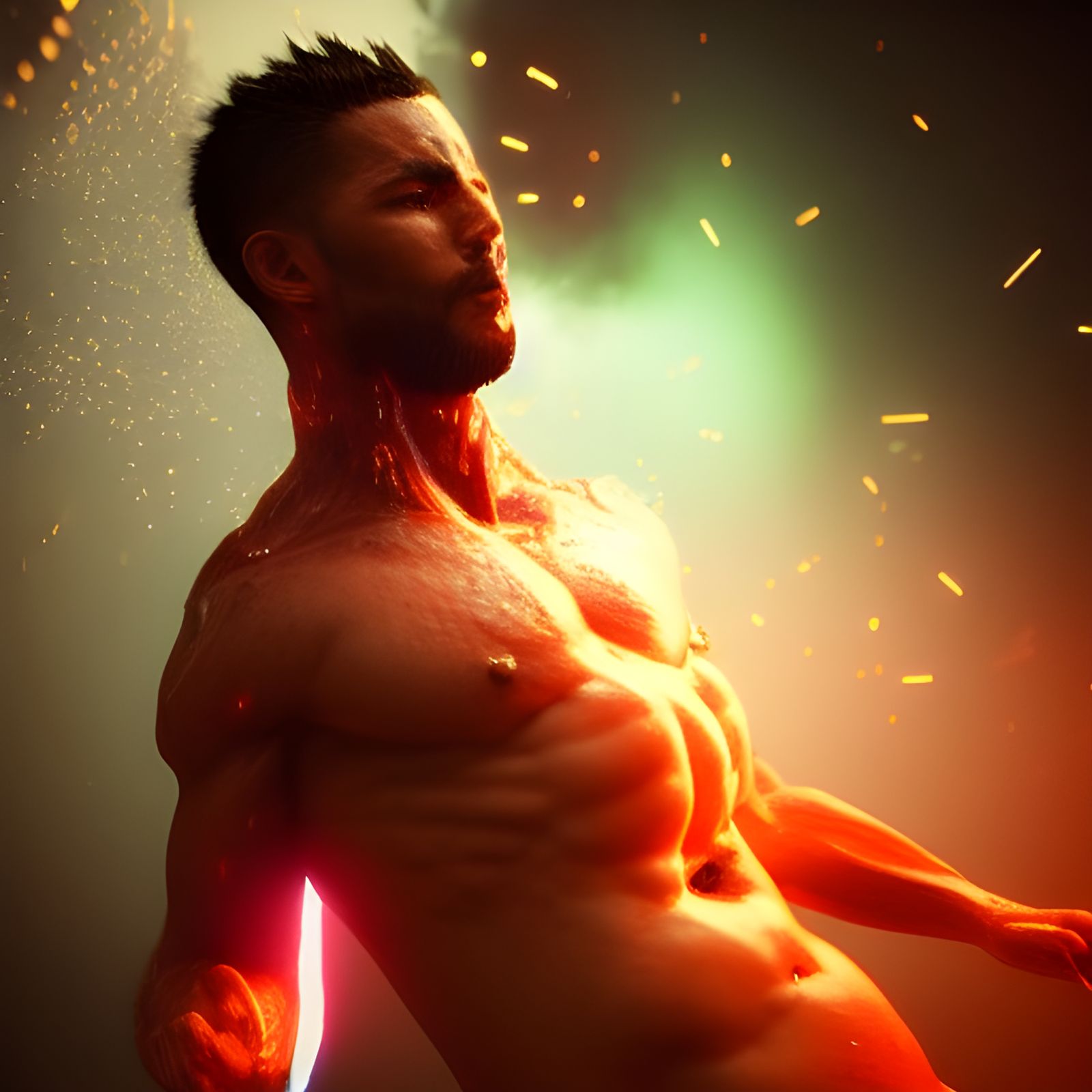 Hyperdetailed Man Covered in Boils: Digital Art