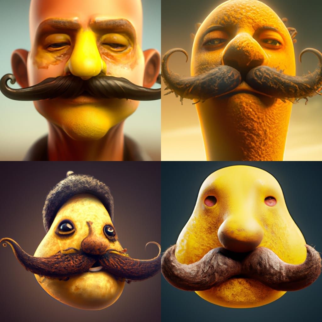 Surreal Mustard Face: Detailed Matte Painting