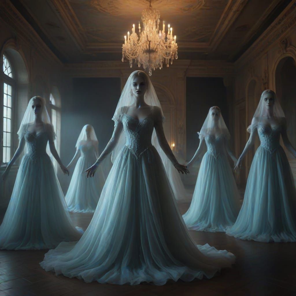 Ethereal Ghostly Ball in Decaying Opulence