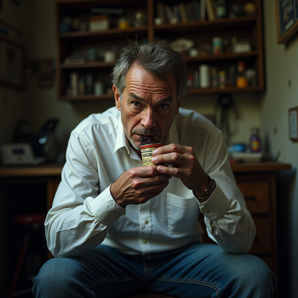 Man Eats Worms in Doctor's Office: Gritty Realism