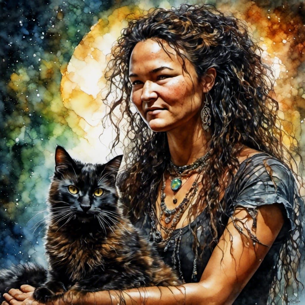 <lora:PR Alcohol WC Glass:1.0> <lora:NeonBioGlowXL:1.0> <lora:Dreamshaper:1.0> watercolor portrait epic cinematic stunni...