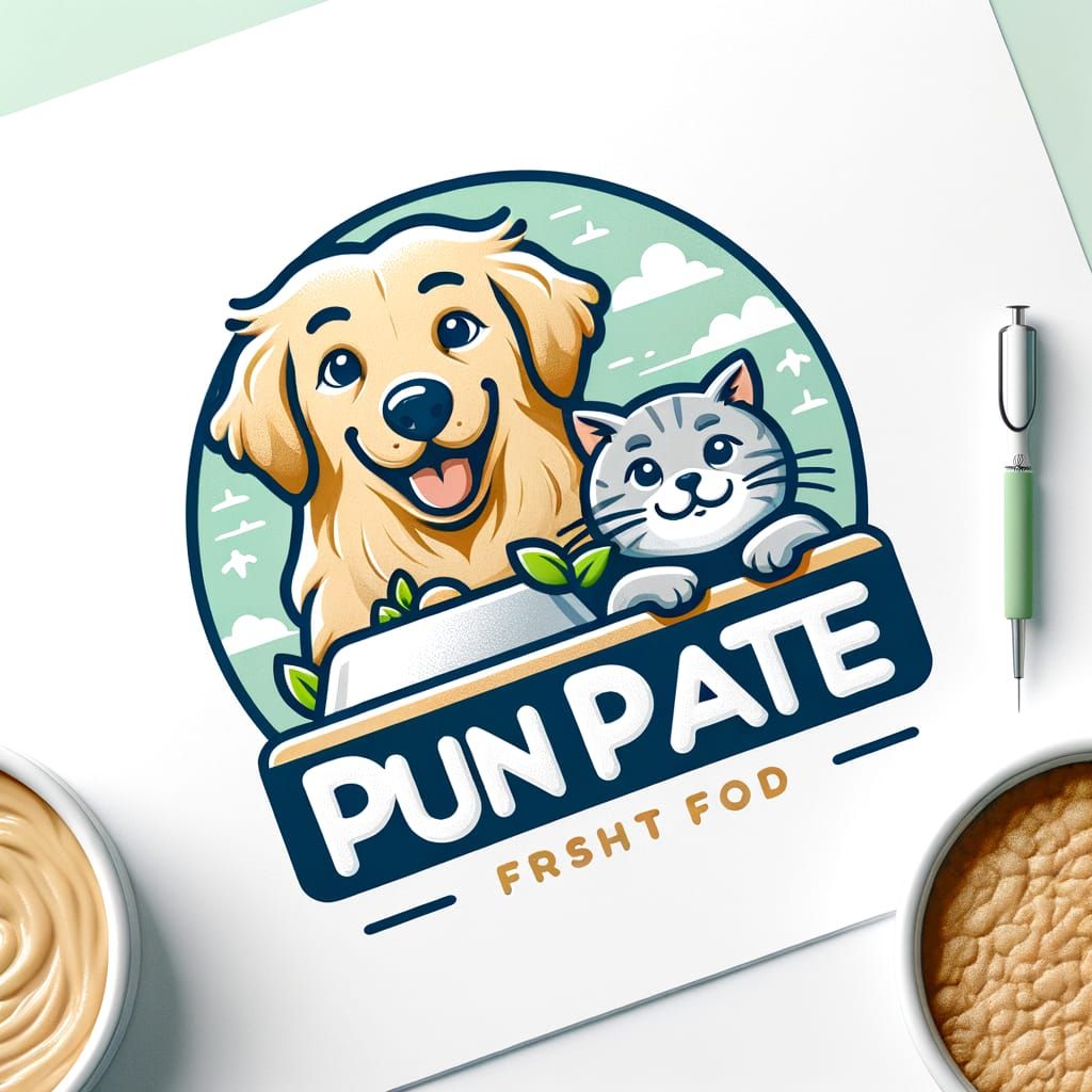 Whimsical Pet Food Logo in Pastel Colors