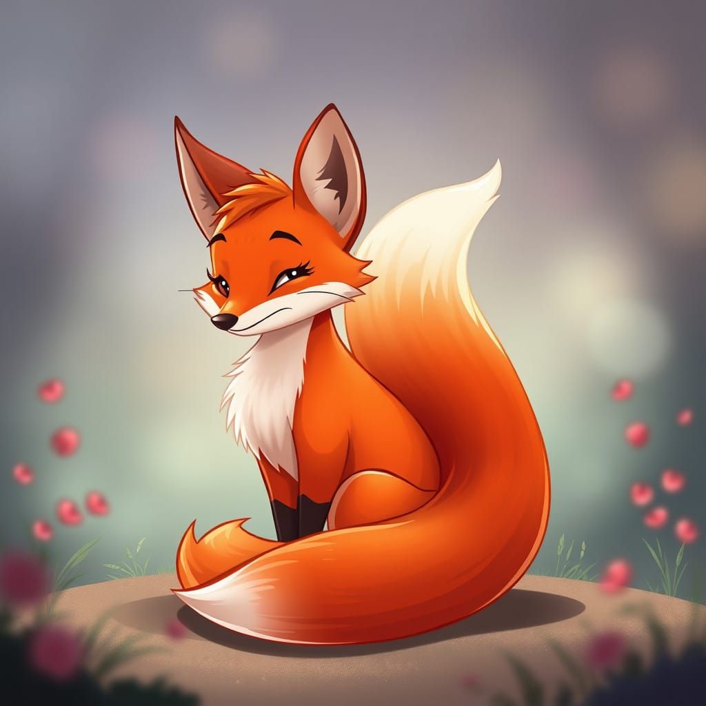 Surreal Cartoon Fox in Whimsical Pixar Style