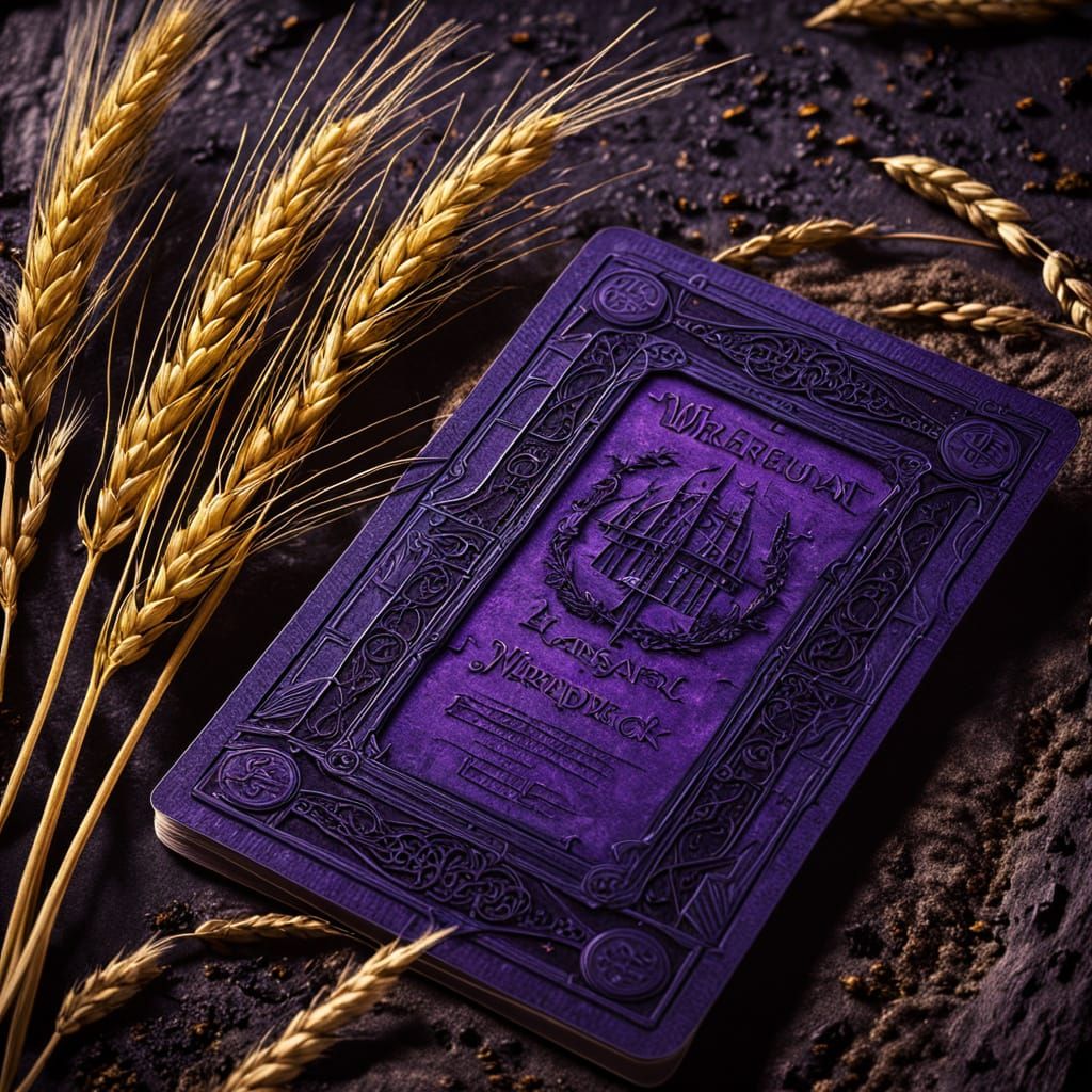 Medieval Wheat Resource Card in Dark Fantasy Style