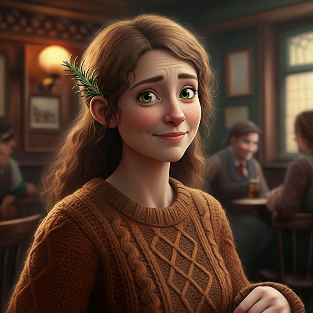 Irish Woman with Rosemary, Impressionist Portrait