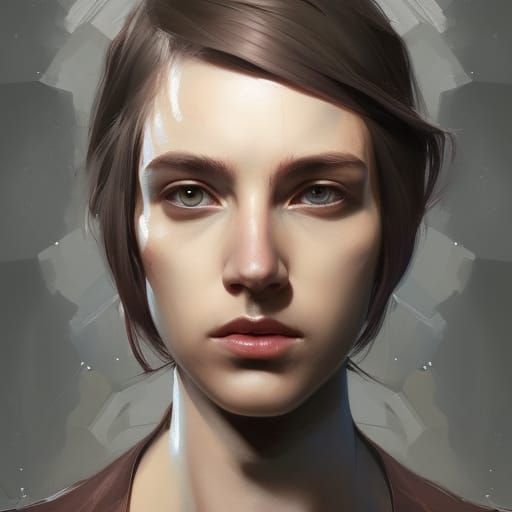 Androgynous Portrait in Hyperdetailed Style