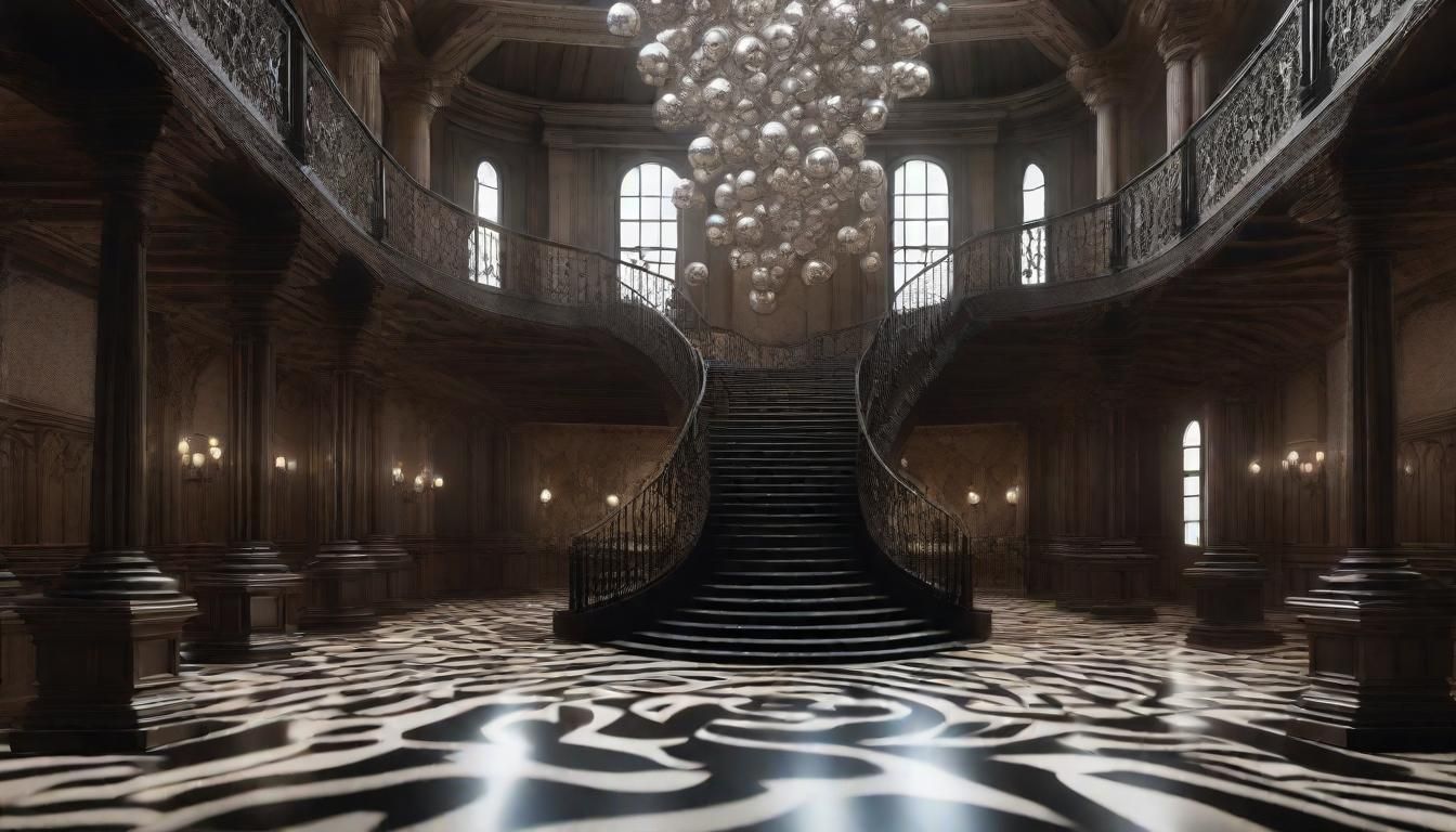 Surreal Great Hall in Escher Style