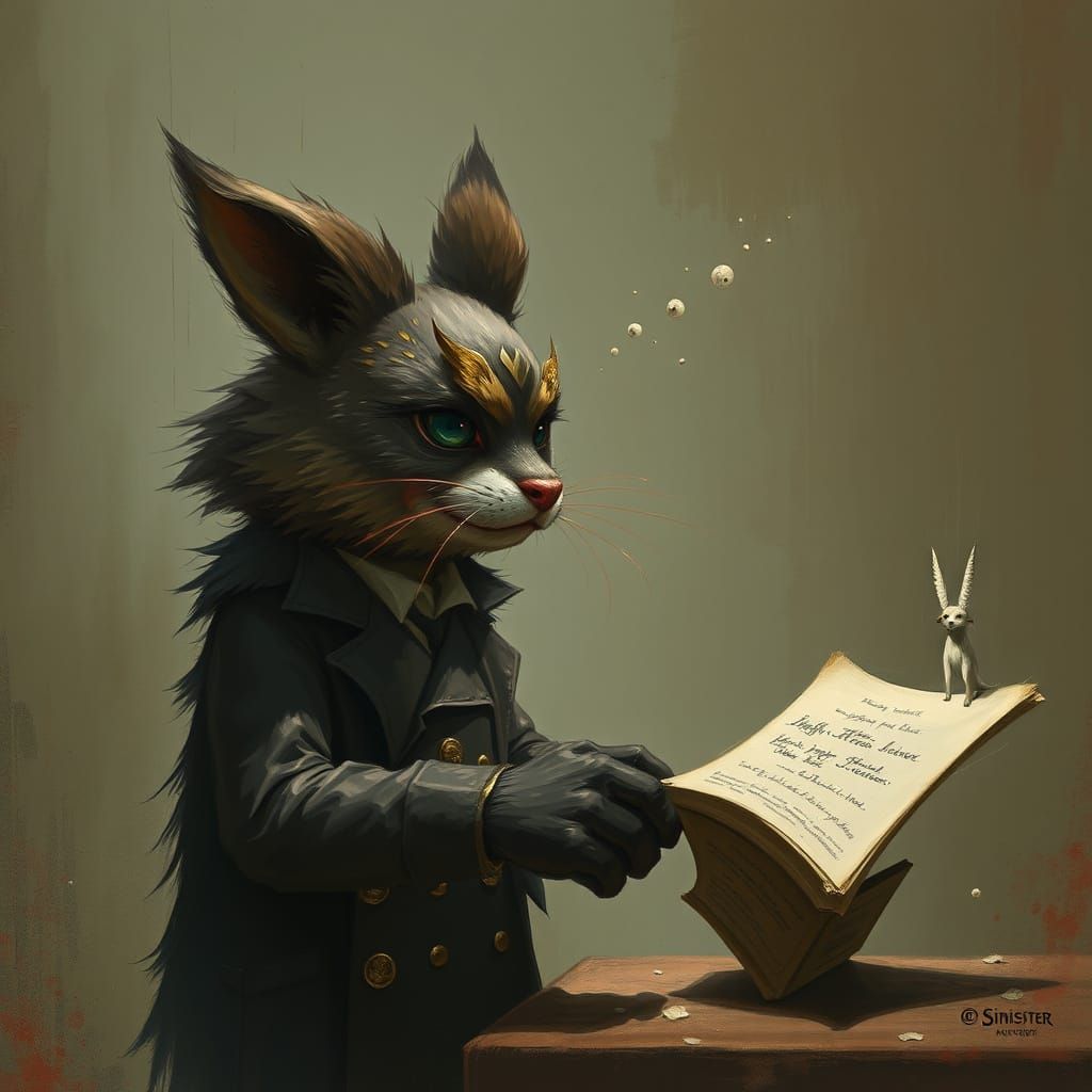 Furry Philosopher in Cyberpunk Style