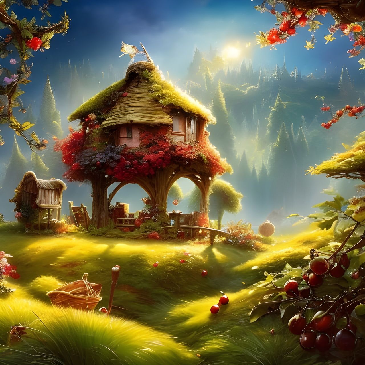 Feywild Orchard Landscape with Gazebo