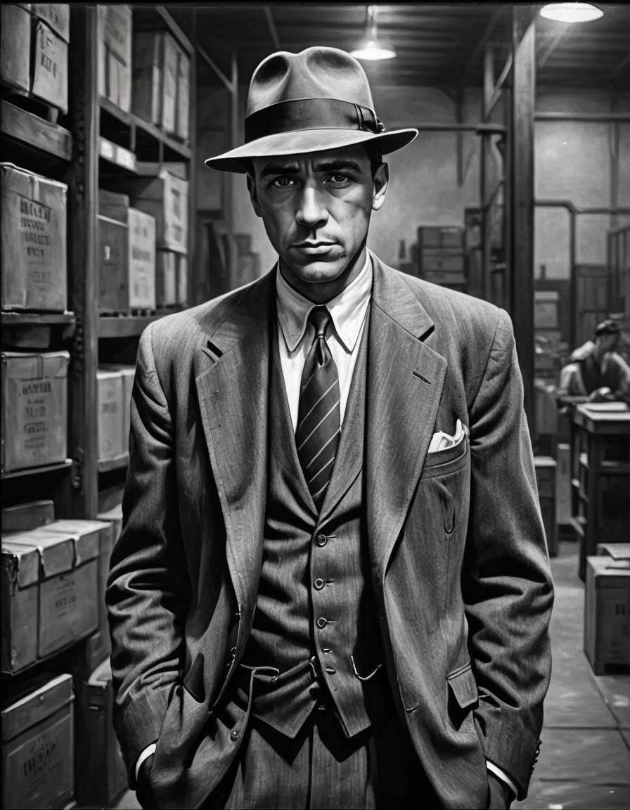 1930s Gangster Portrait in Black and White
