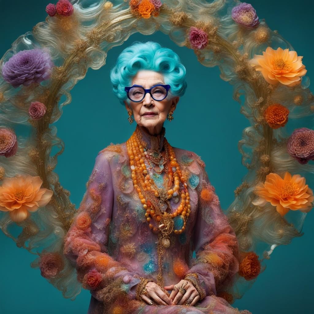 Glass Madonna Medusa Sculpture in Maximalist Style