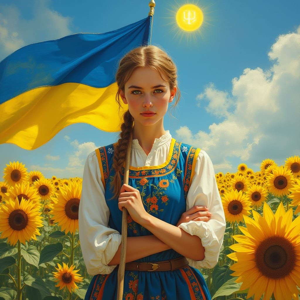 Ukrainian Woman Embodies Hope and Resilience in Traditional ...