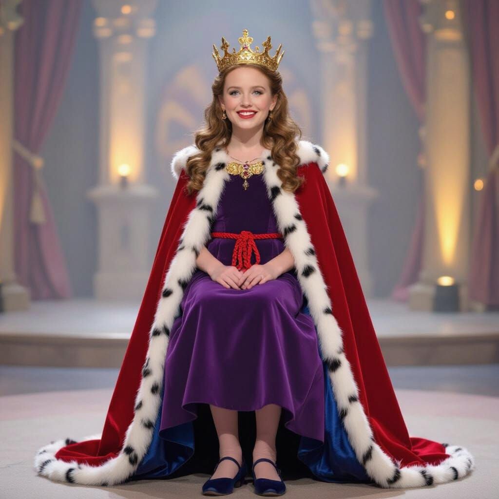 Miss Honey in Royal Attire on Chat Show Set