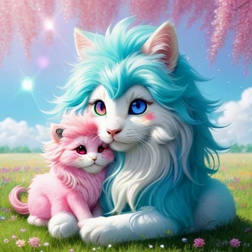 Cute Rainbow Fantasy Creature in 3D Cell Shading