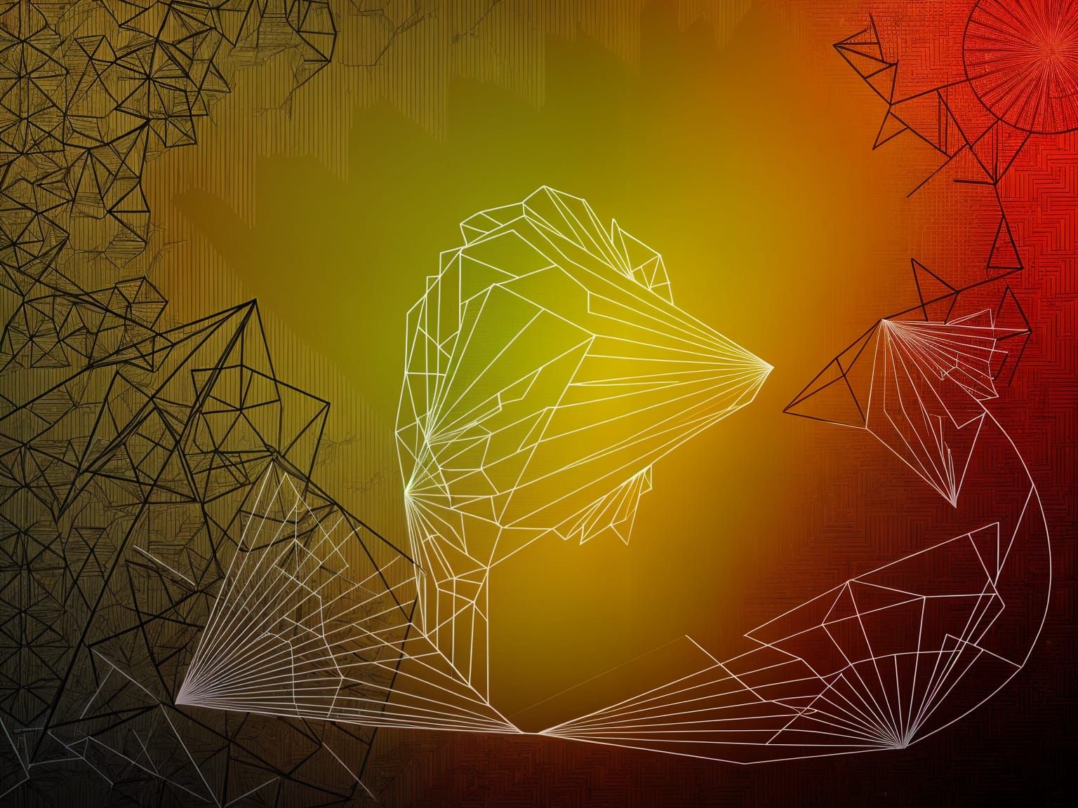 Abstract Zentangle Lion Geometric Vector Art