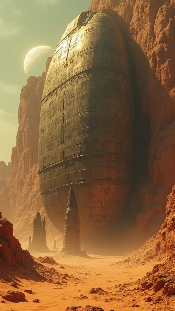 Giant Alien Spaceship on Desert Planet