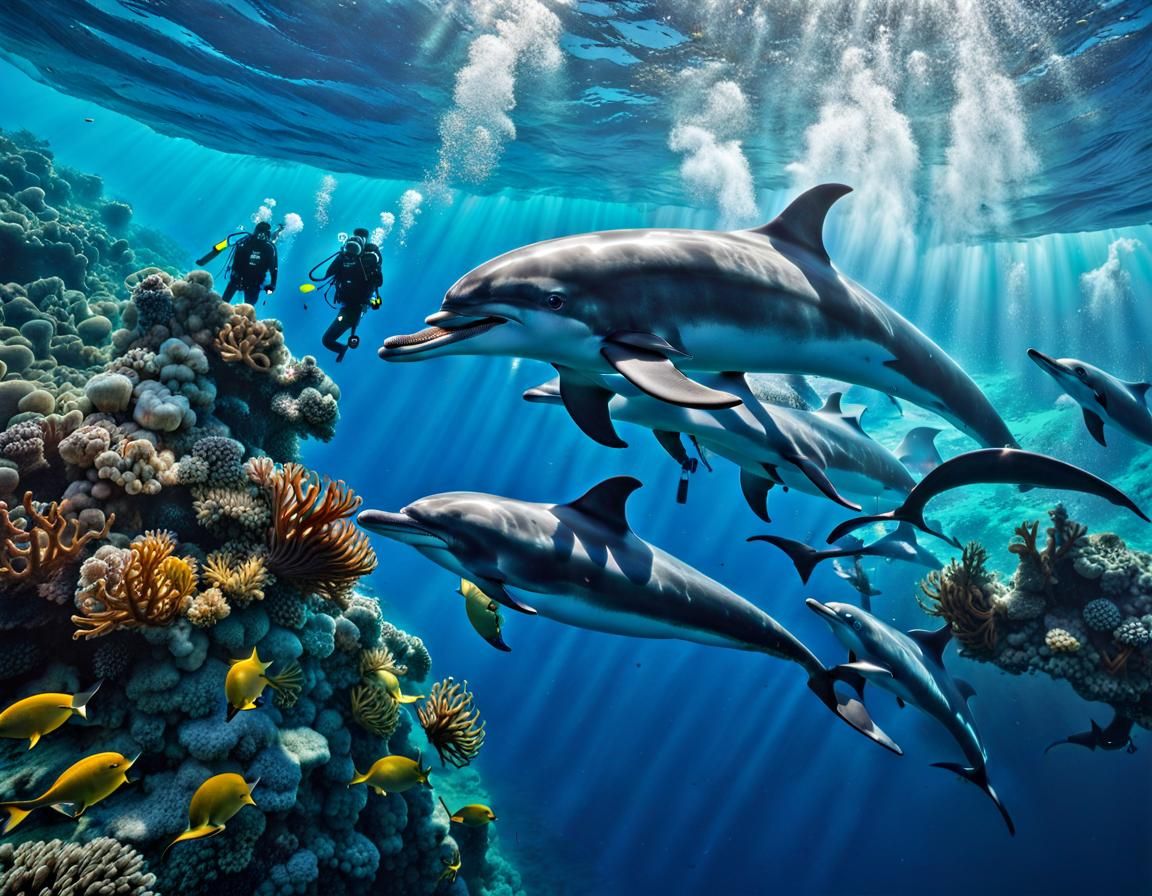 Dolphins and Divers: A Harmonious Underwater Encounter