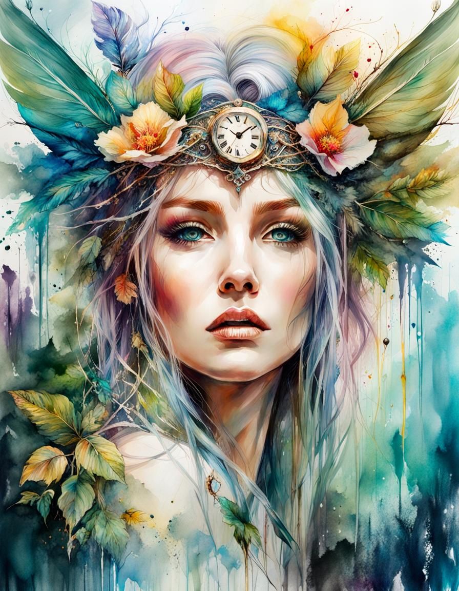 Aging Beauties in Watercolor Elven Forest