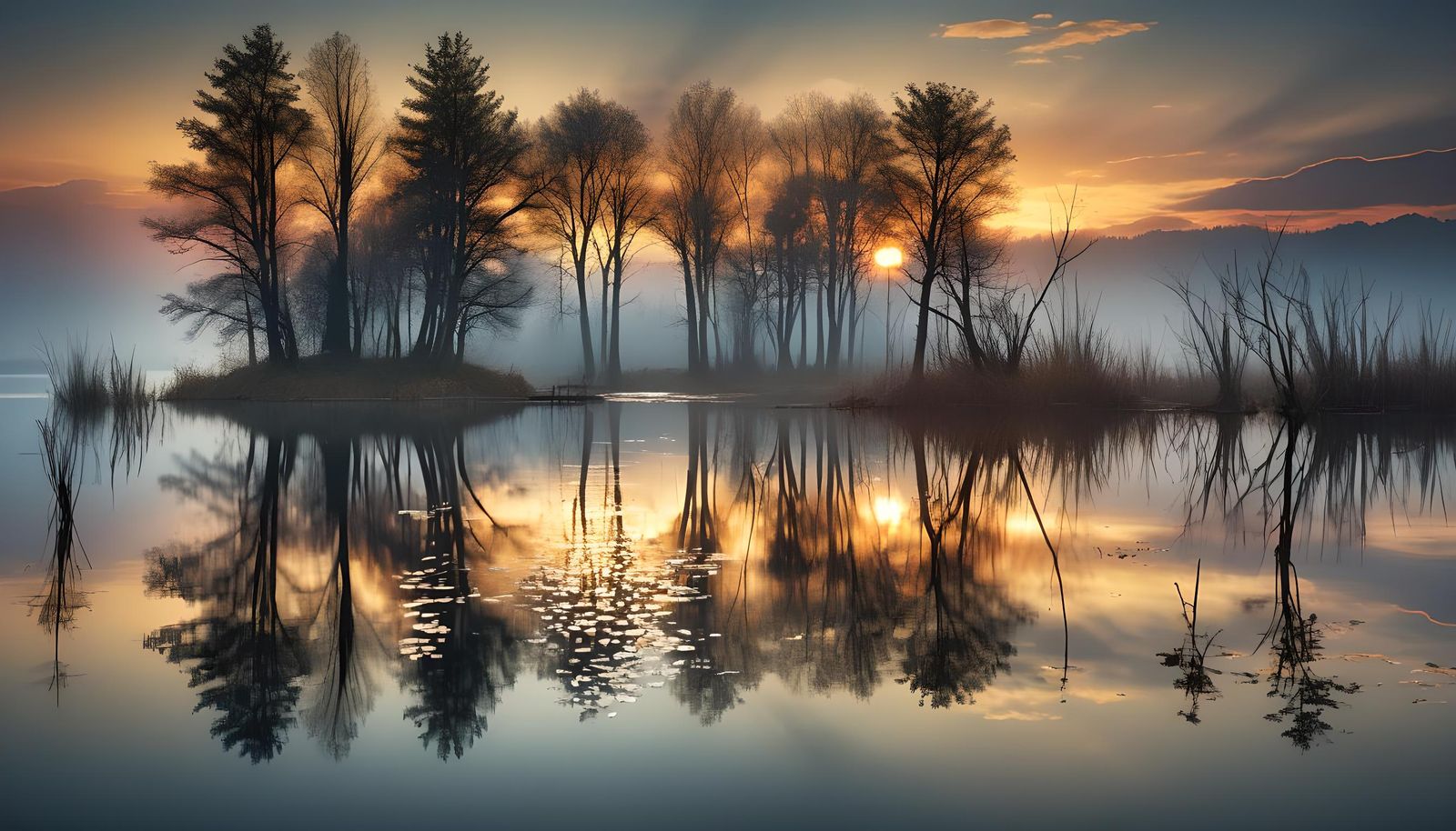 Magical Sunrise Over Lake in High Resolution