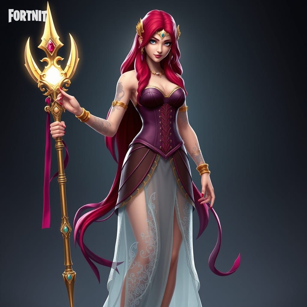 Goddess Fortnite Skin with Golden Accessories