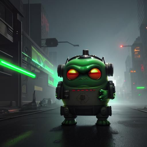 Futuristic Slimer with Intricate Mech Details