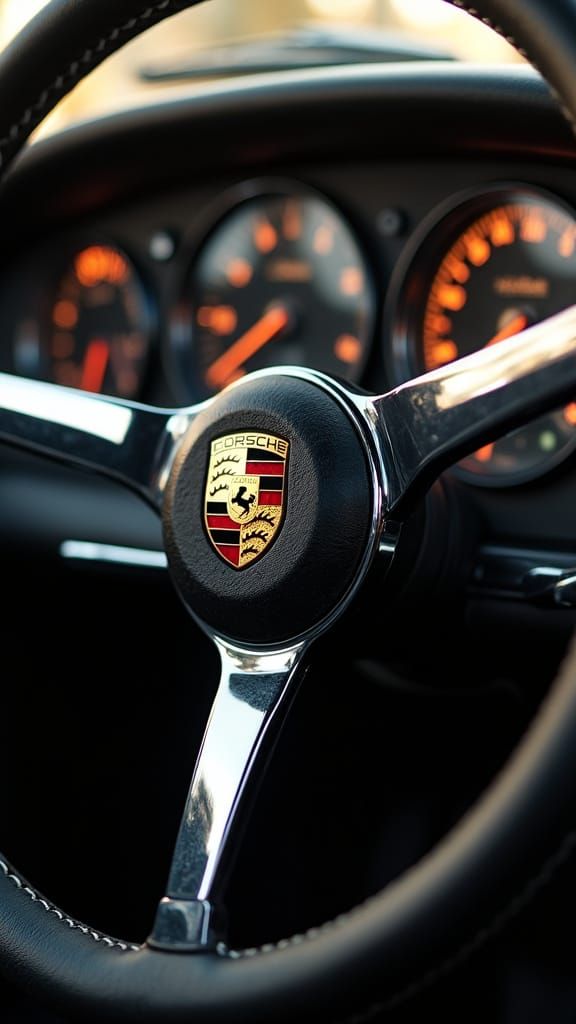 Hyper-Realistic Porsche Steering Wheel Masterpiece in 8K UHD
