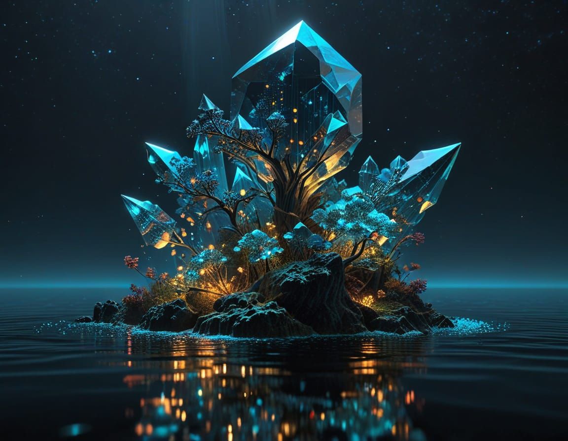 Luminous Fractal Oasis in Midwater