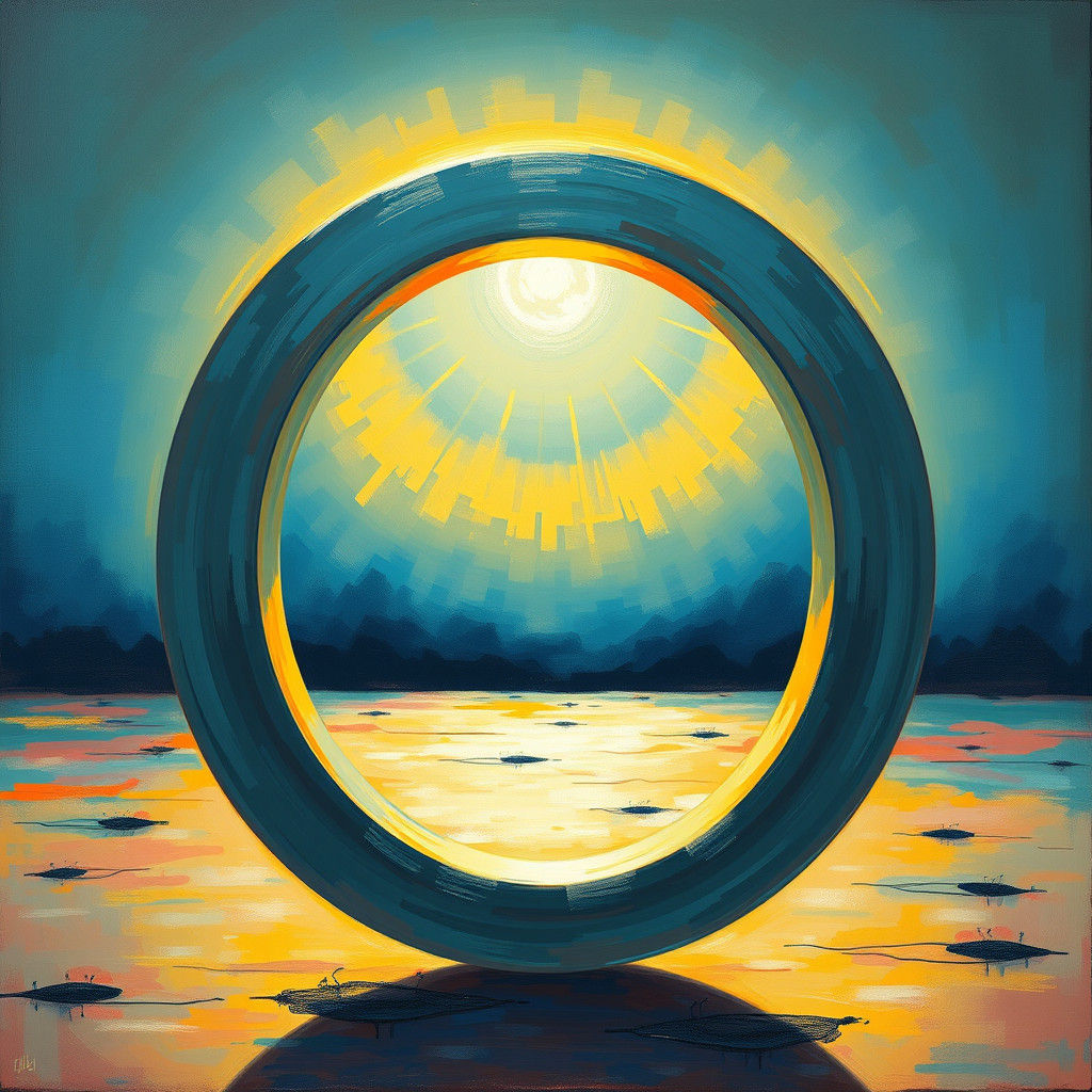 Ethereal Letter O in Abstract Expressionism Style