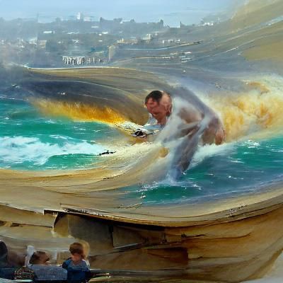 Surfer Rides Massive Wave at Bondi Beach