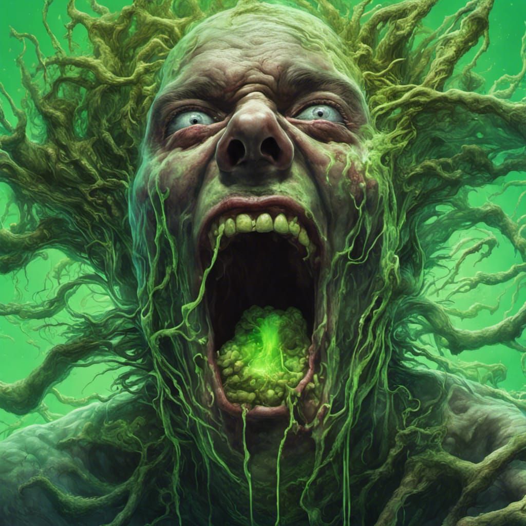 Man Consumed by Bioluminescent Fungal Infection