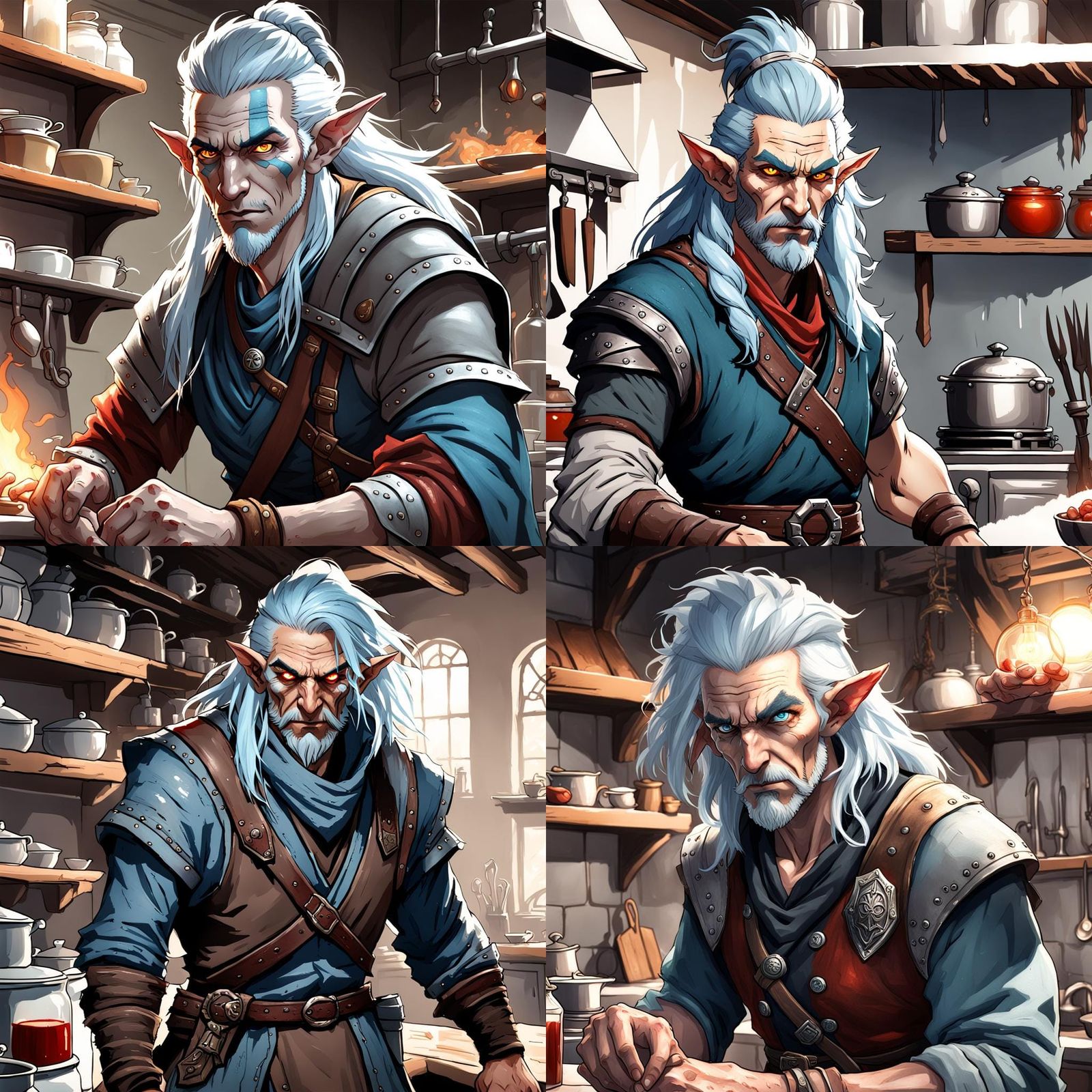 Firbolg Rogue in a Kitchen Scene