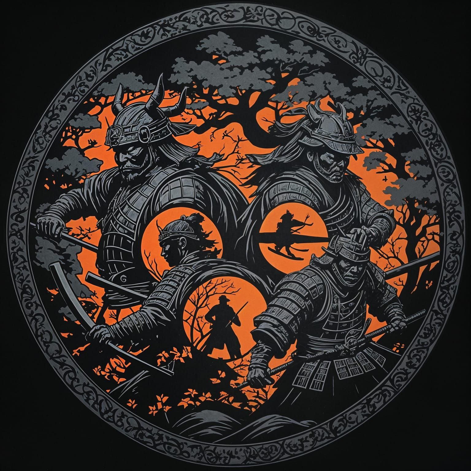 Samurai Silhouette: Honor and Strength