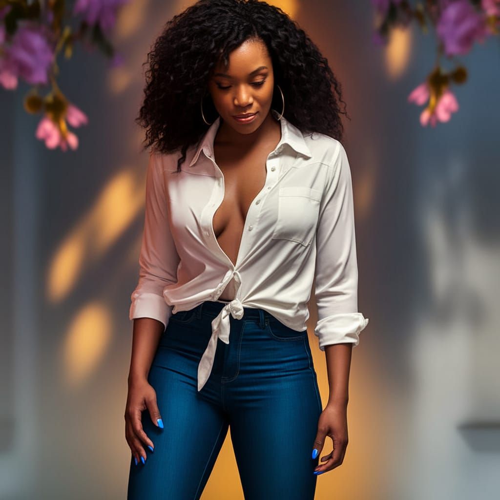 Elegant Naomi Harris Portrait in Soft Light