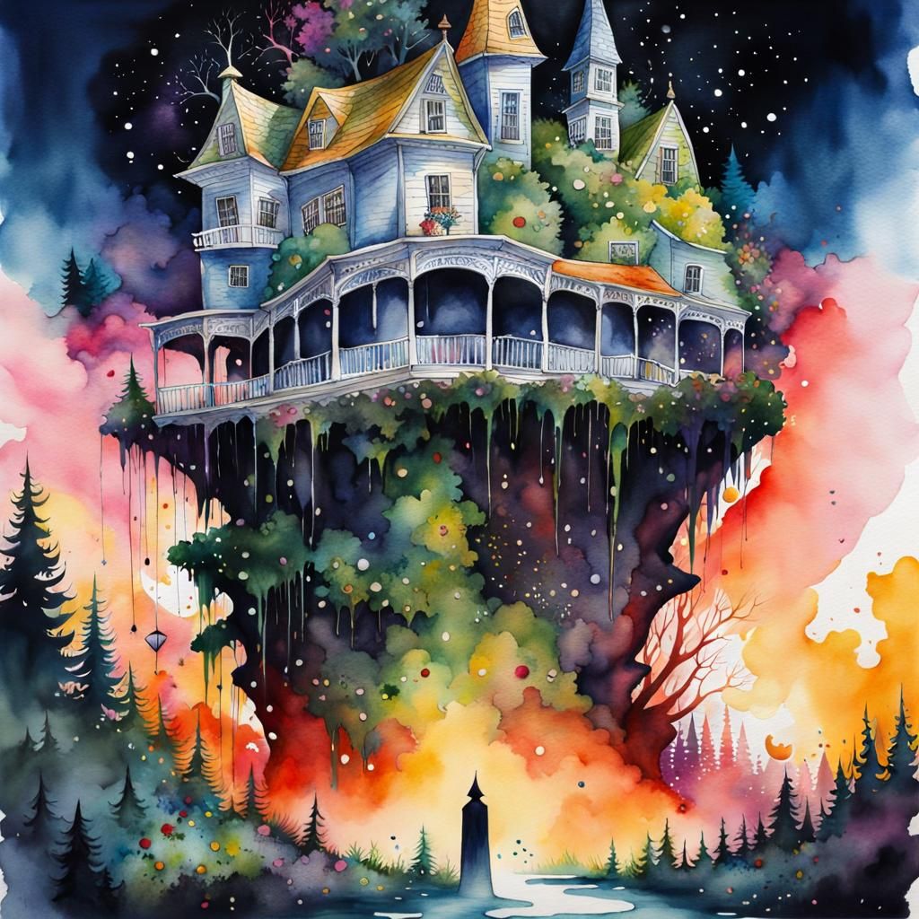 Intricate Watercolor Splash Art: Artistic Representation