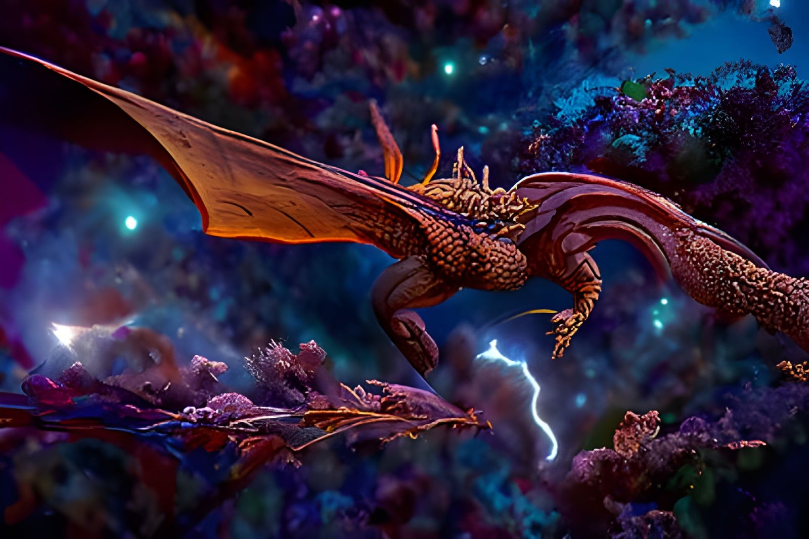 Galactic Dragon in Comic Book Style